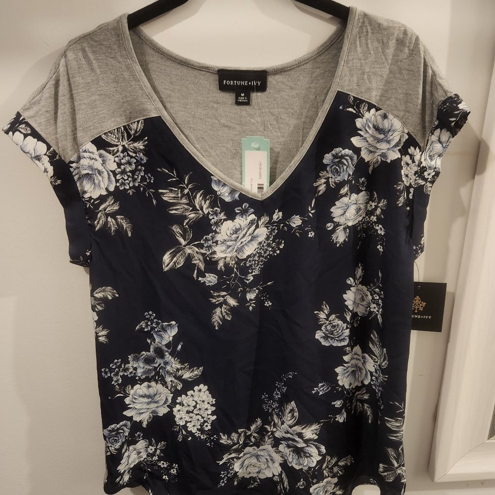 Stitch Fix Fortune + Ivy Maya Mixed Material Top